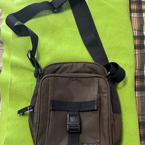 Eddie Bauer Brown Messenger Bag with Black Accents